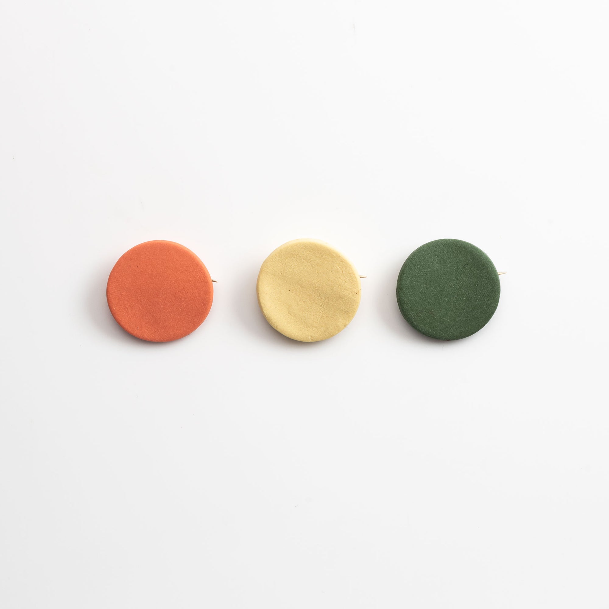 COVID 19 PINS set of 3 orange, yellow and dark green